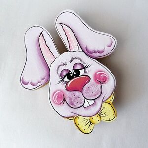 Vintage Handmade Wood Easter Bunny Decoration